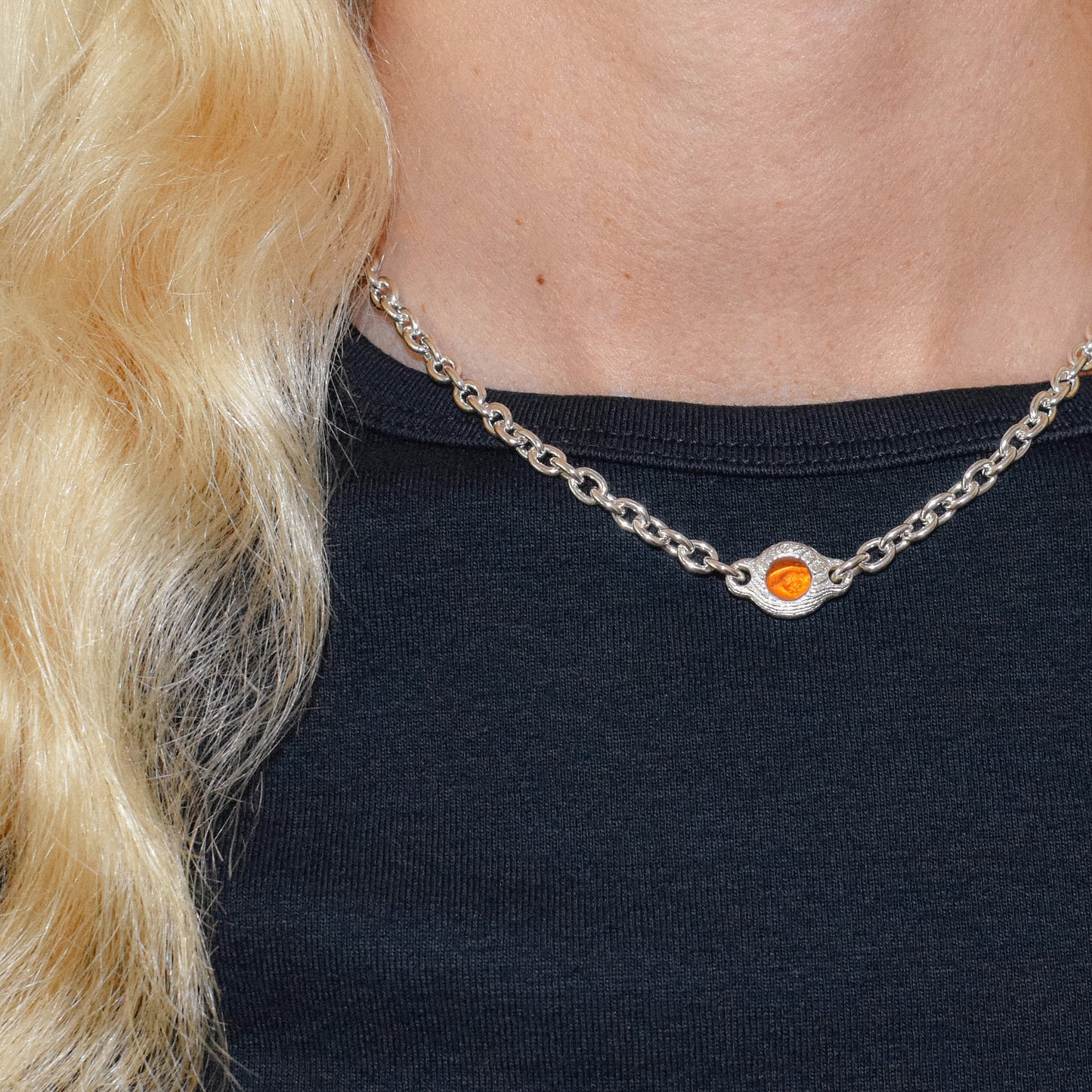 CELESTIAL ORANGE CABOCHON NECKLACE