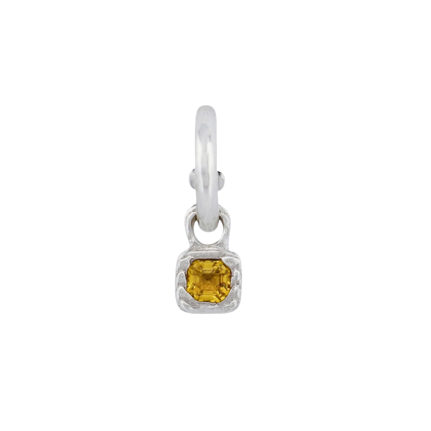 SAPPHIRE CUBE CHARM HOOP