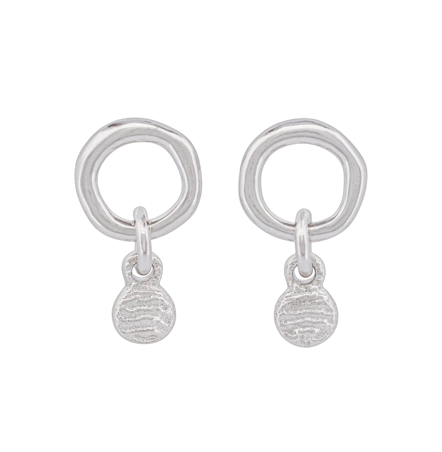 HOOP STUD CHARM EARRINGS