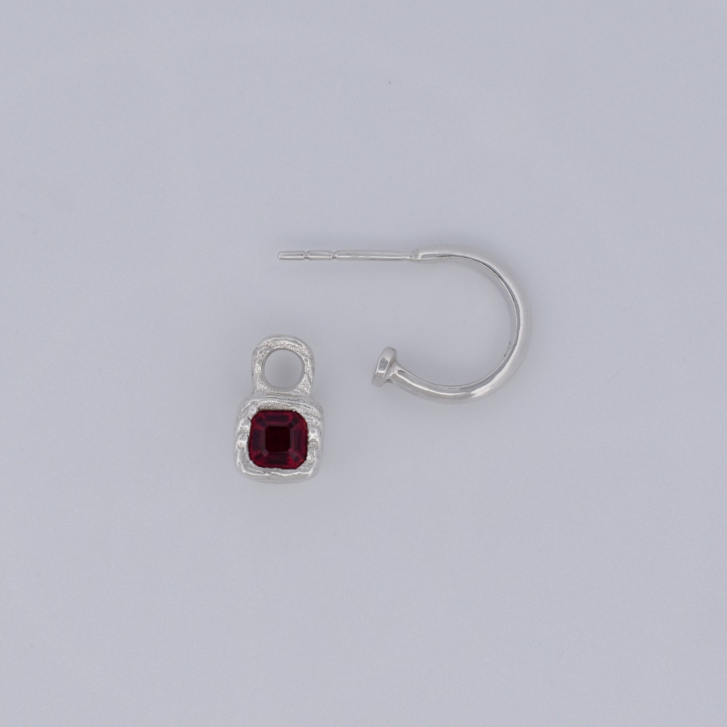 RUBY CUBE CHARM HOOP