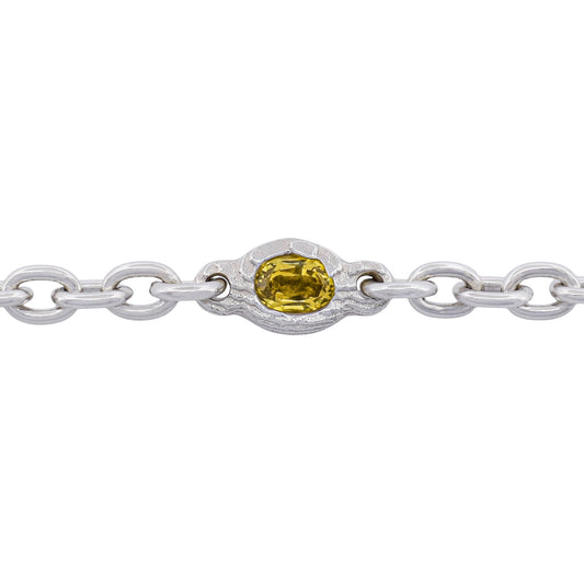 YELLOW SAPPHIRE CABLE CHAIN BRACELET