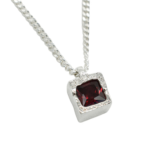 RUBY CUBE NECKLACE
