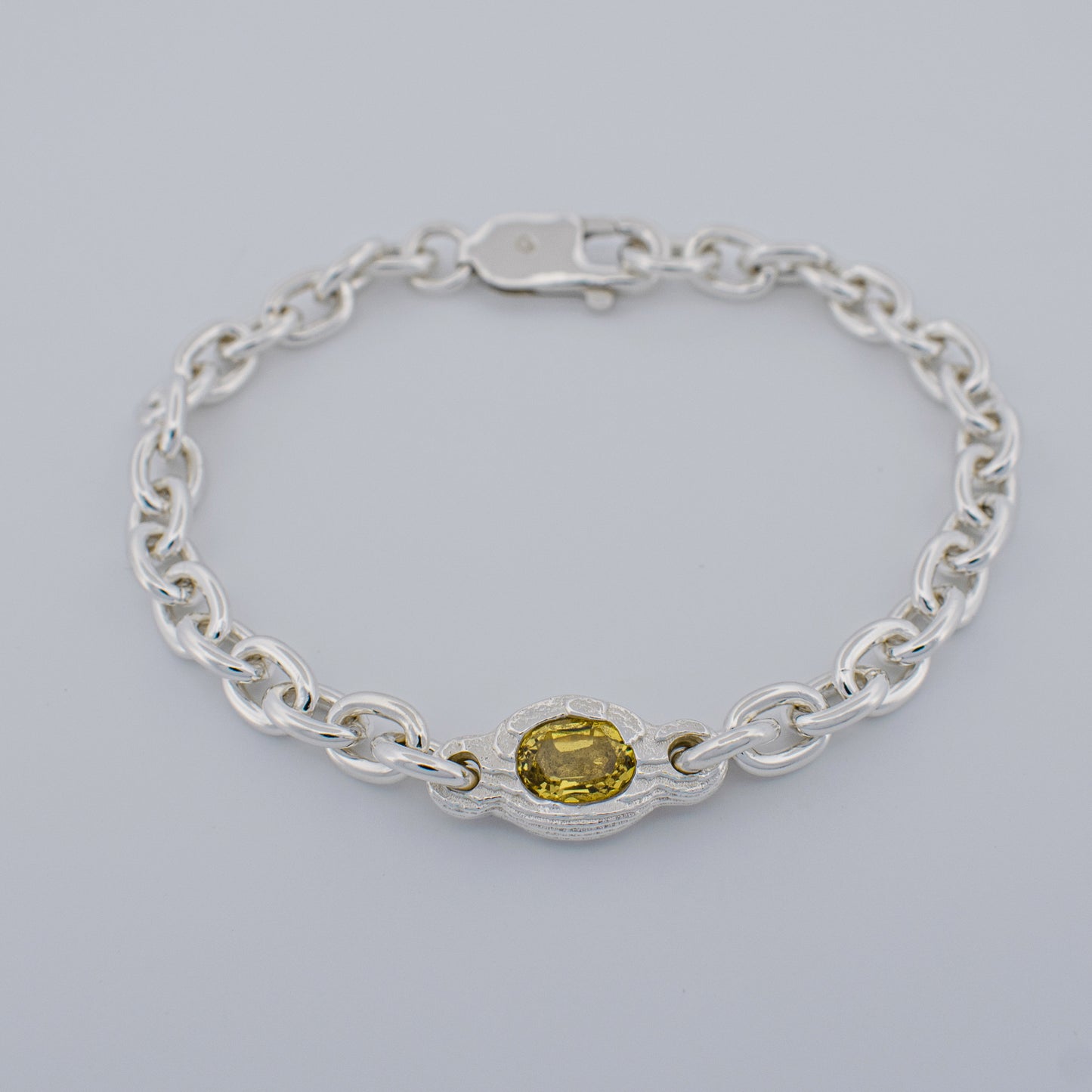 YELLOW SAPPHIRE CABLE CHAIN BRACELET