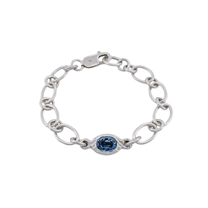 AQUAMARINE CHAIN LINK BRACELET