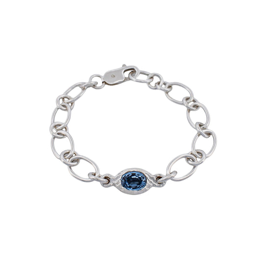 AQUAMARINE CHAIN LINK BRACELET