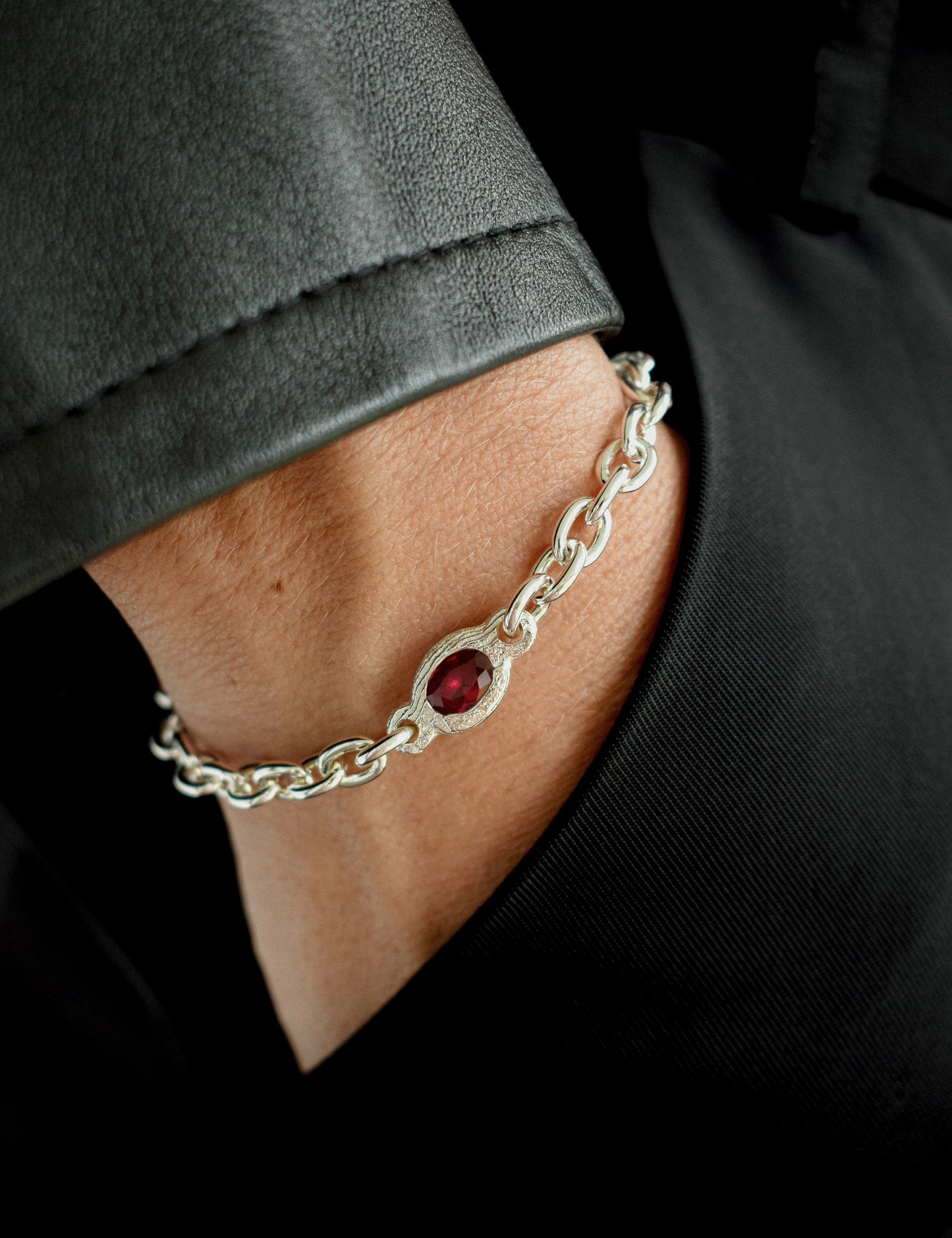 RUBY CABLE CHAIN BRACELET