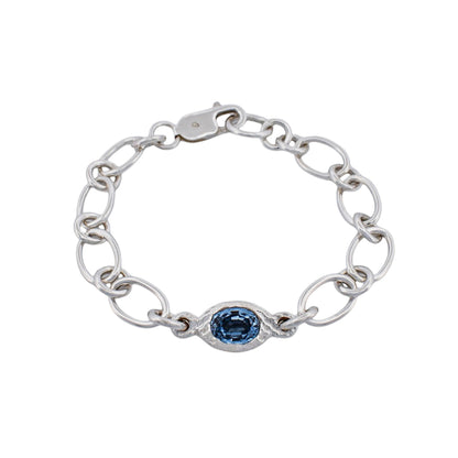 AQUAMARINE CHAIN LINK BRACELET