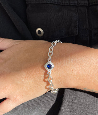 SAPPHIRE DIAMOND CHAIN BRACELET