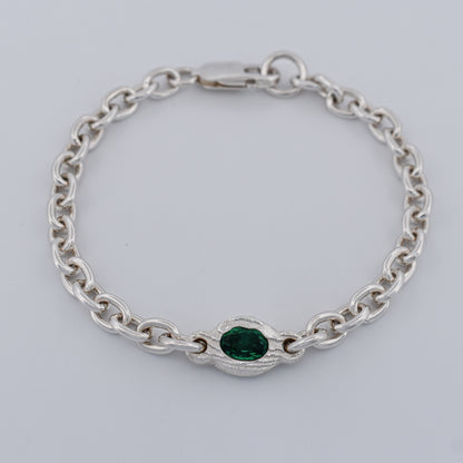 EMERALD CABLE CHAIN BRACELET