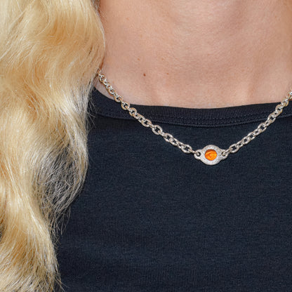 CELESTIAL ORANGE CABOCHON NECKLACE
