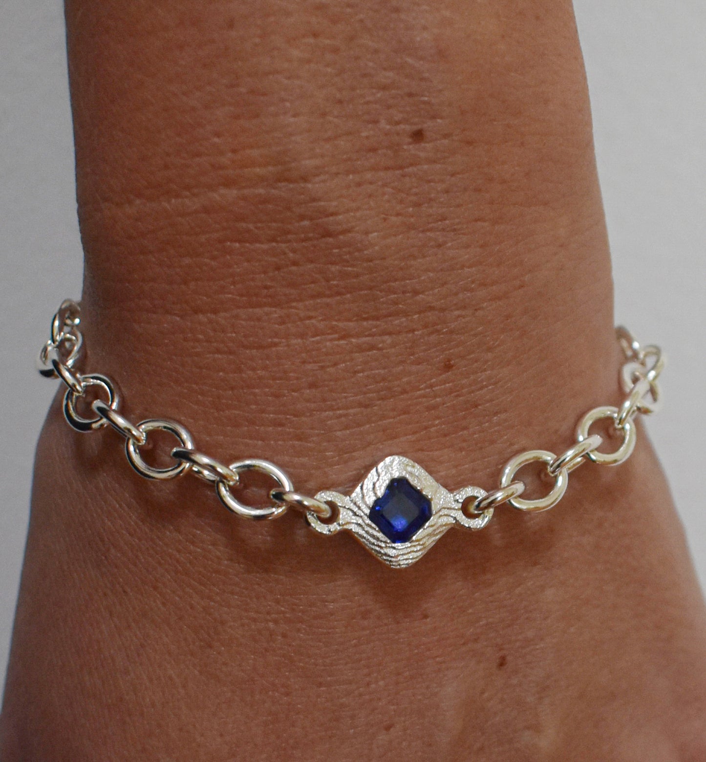 SAPPHIRE DIAMOND CHAIN BRACELET