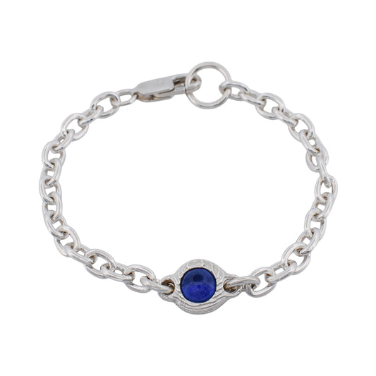 SAPPHIRE CABOCHON CHAIN BRACELET