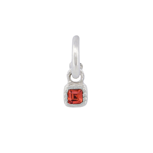 SAPPHIRE CUBE CHARM HOOP