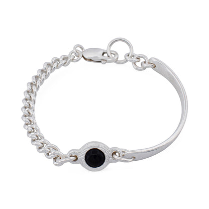 ONYX CUFF CHAIN BRACELET