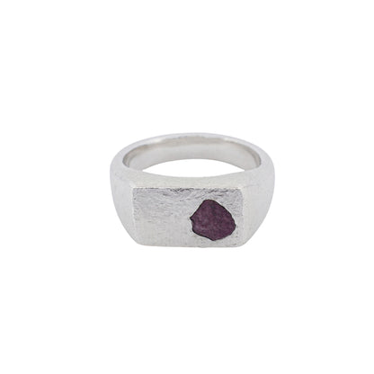 RAW RUBY SIGNET RING