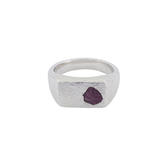 RAW RUBY SIGNET RING