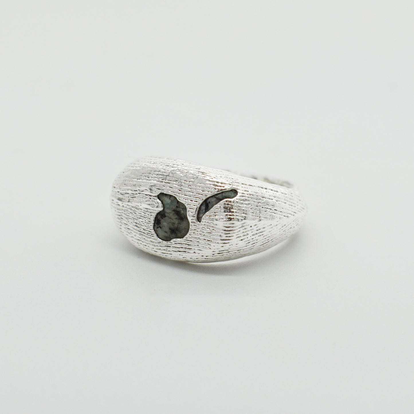 RAW EMERALD OVAL SIGNET RING