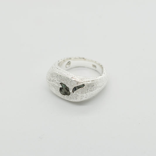 RAW EMERALD OVAL SIGNET RING
