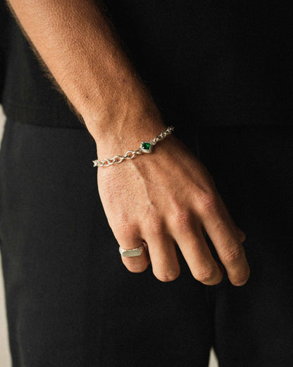 EMERALD DIAMOND CHAIN BRACELET