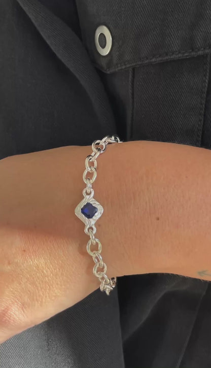 SAPPHIRE DIAMOND CHAIN BRACELET